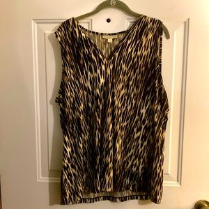 Dana Buchman Animal Print Tank Top Sleeveless Blouse Size XL